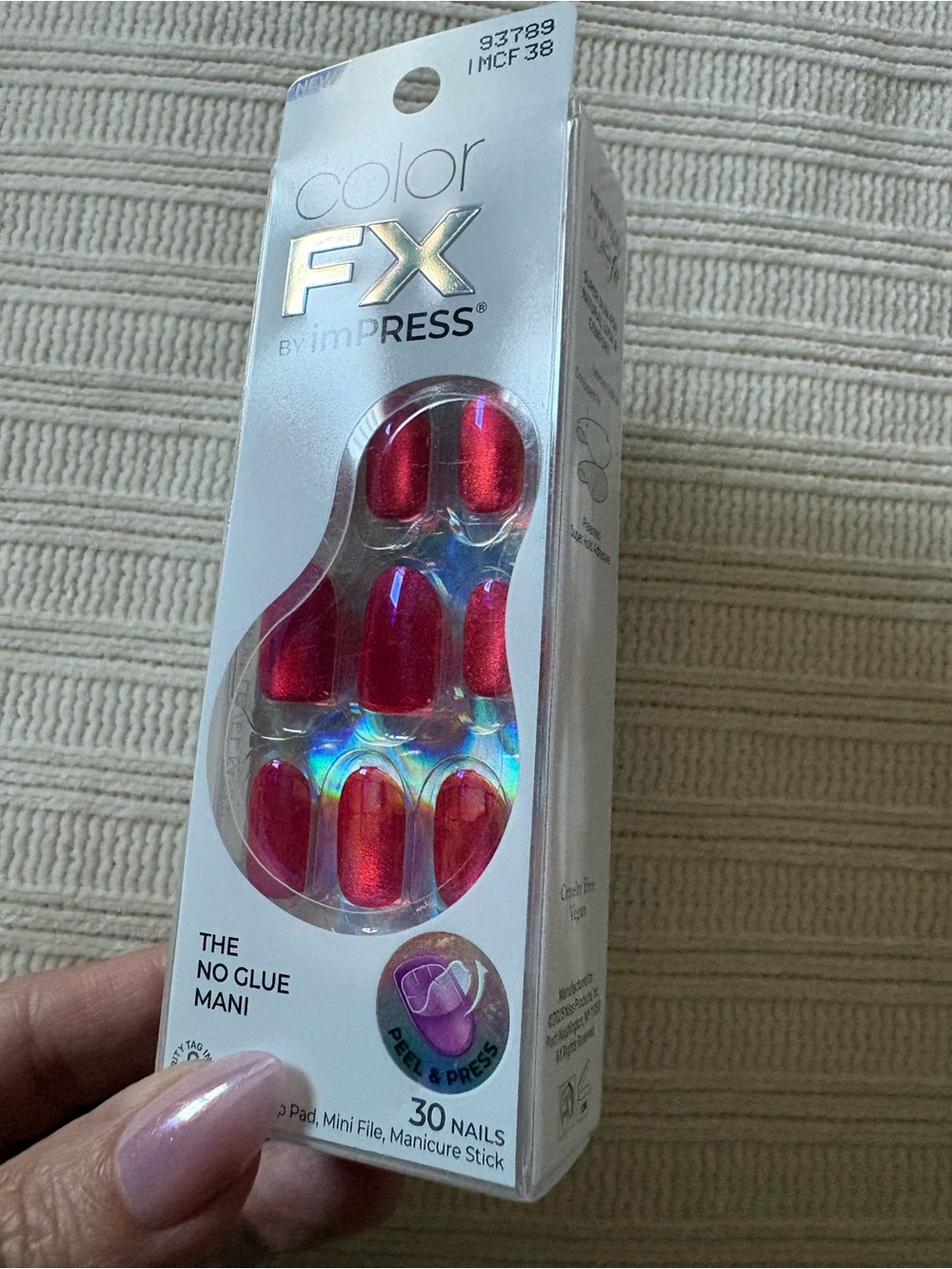 ImPRESS Color FX Pink Red Press-On Nails - 30 Nail Set